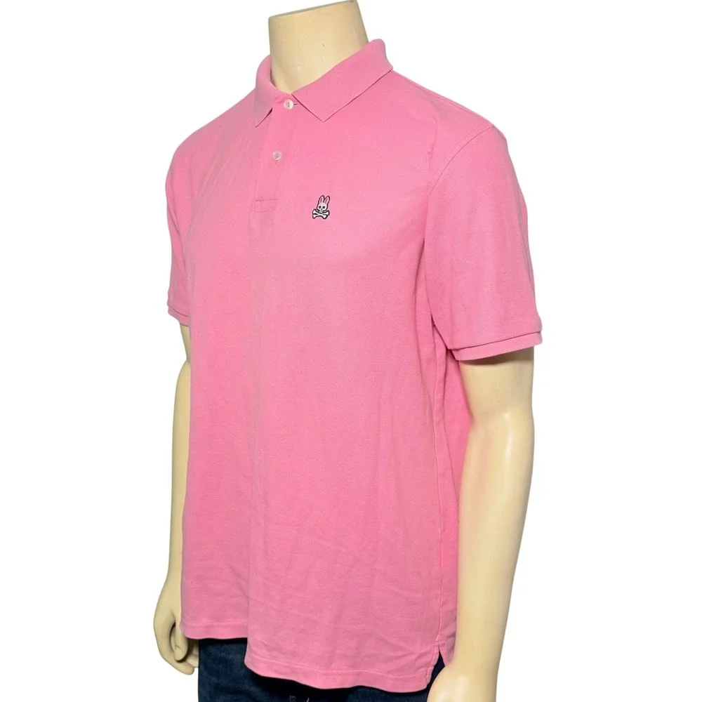 Psycho Bunny Polo Shirt Mens 7 XXL Pink Good Pima Cotton Short Sleeve Logo